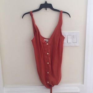 Banana Republic silk orange button down cami
